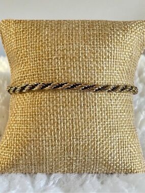 Vintage Black Gold Rope Twist Bracelet Classic Style Chain